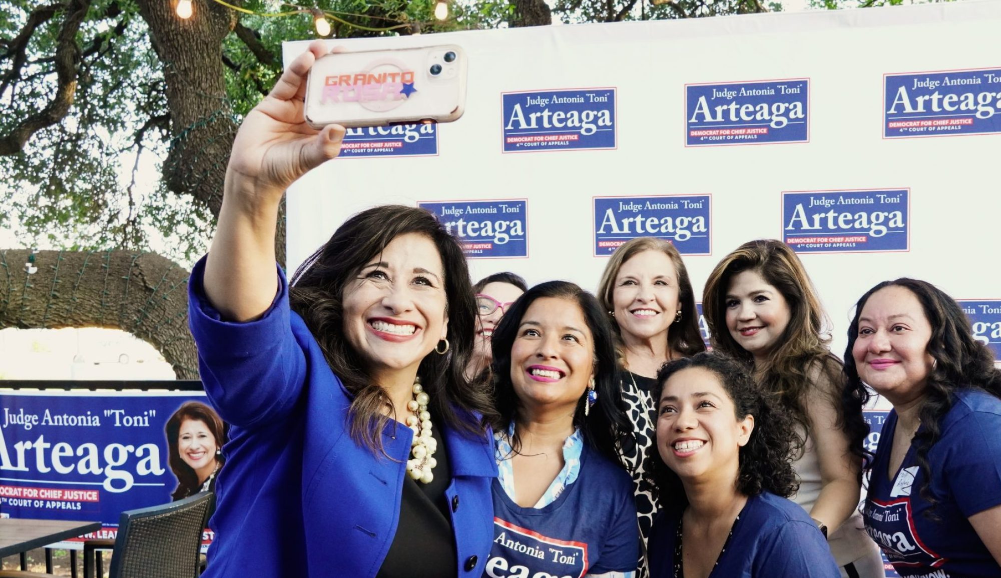 Judge Arteaga with supporters